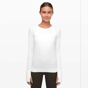 Lululemon Rest Less Pullover/first Relese/ White Size 4 In Great Condition